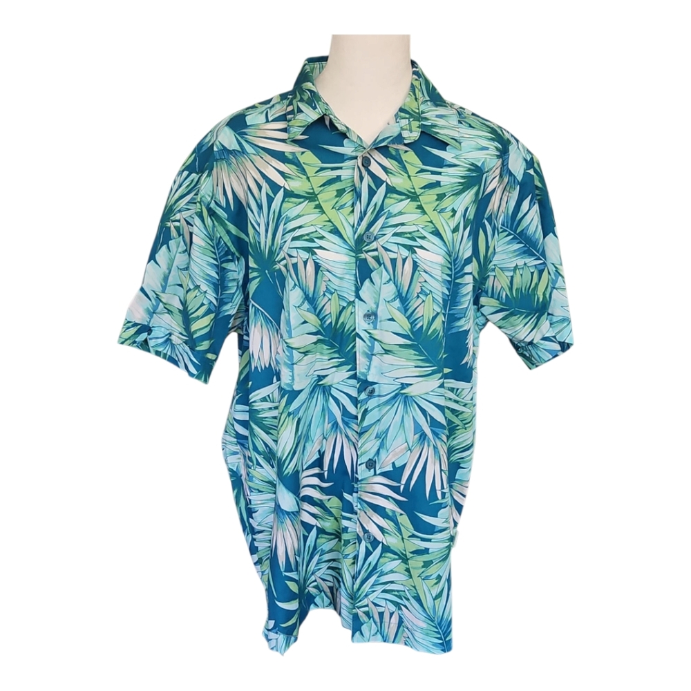 Cubavera Tropical Leaf Print Shirt